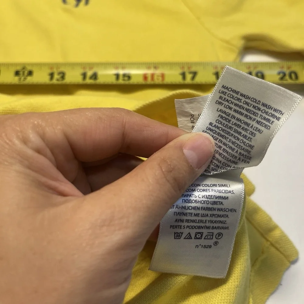Polo Ralph Lauren Men's BIG PONY Number 3 Polo XL 18-20 Yellow Preppy Casual